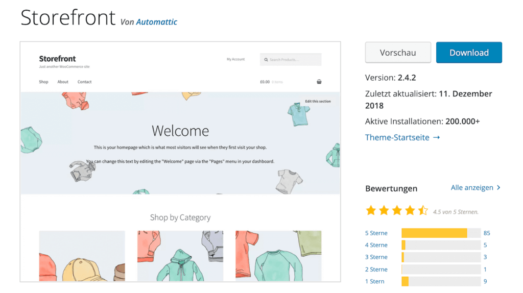 Storefront WooCommerce Theme von Automattic