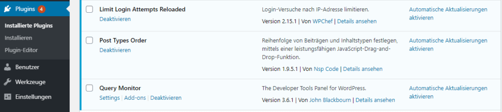 auto-updates im Dashboard von wp 5.5