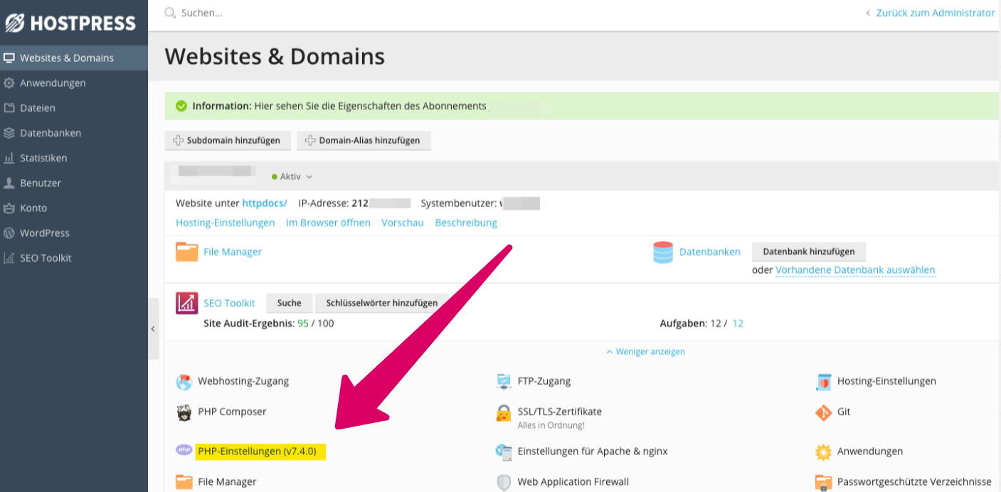 eigene php-version herausfinden