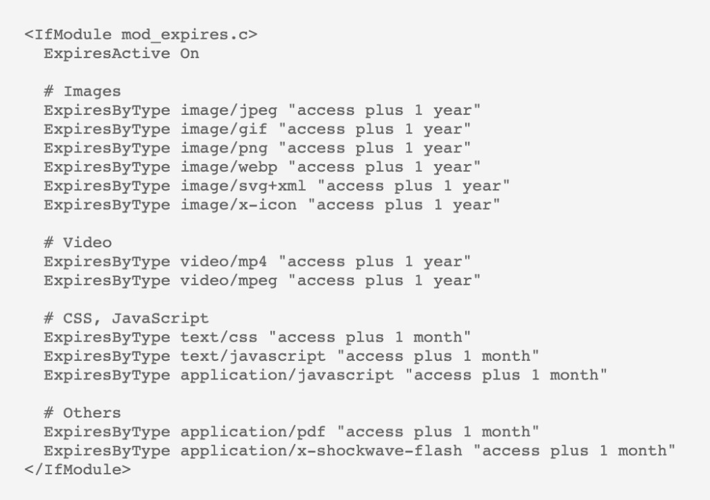 Code Beispiel für leverage browser caching und expires headers - wordpress speed