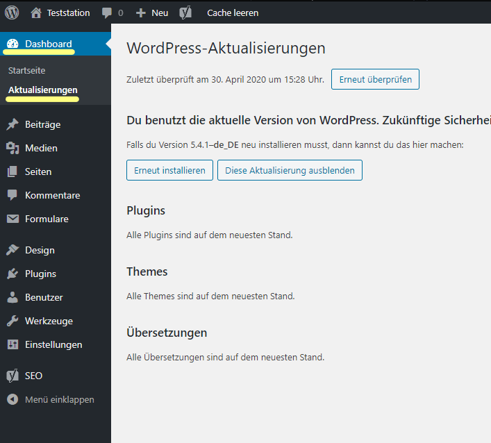5.4.1 update via dashboard