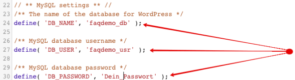 änderungen der login-parameter